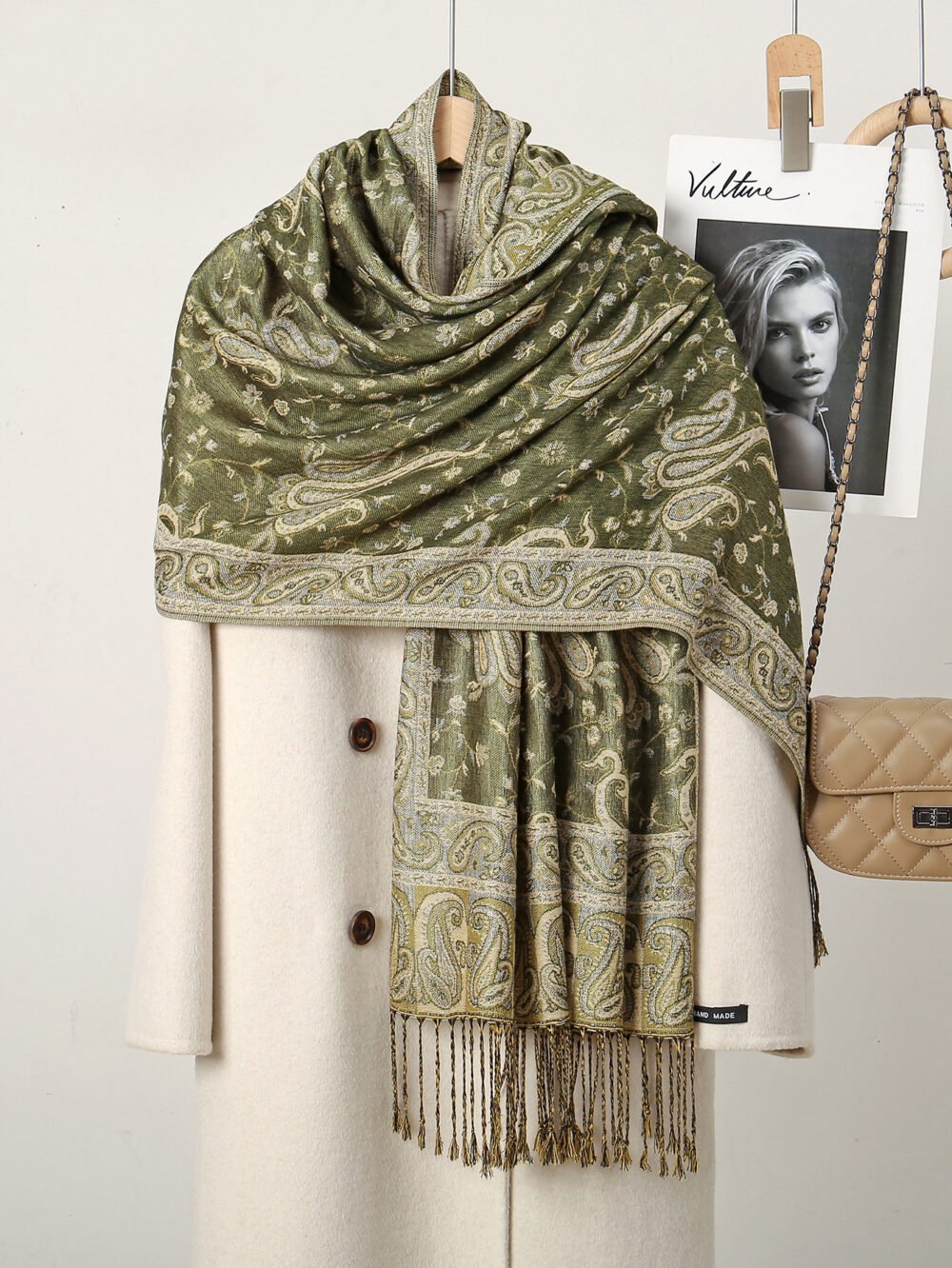 Printed tassel long scarf for women style embroidered scarf hijab - Image 11