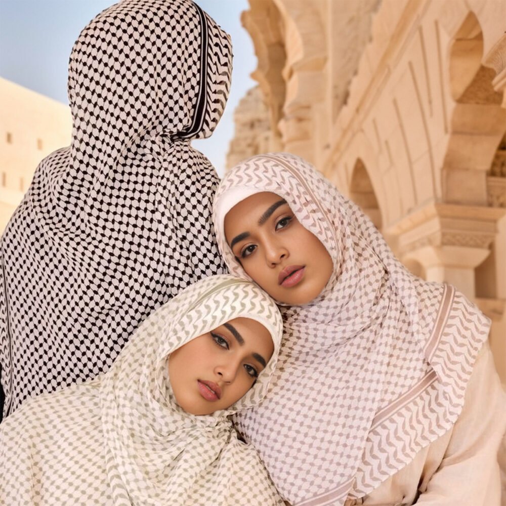 Elegant Printed Pearl Chiffon Headscarf hijab - Image 8
