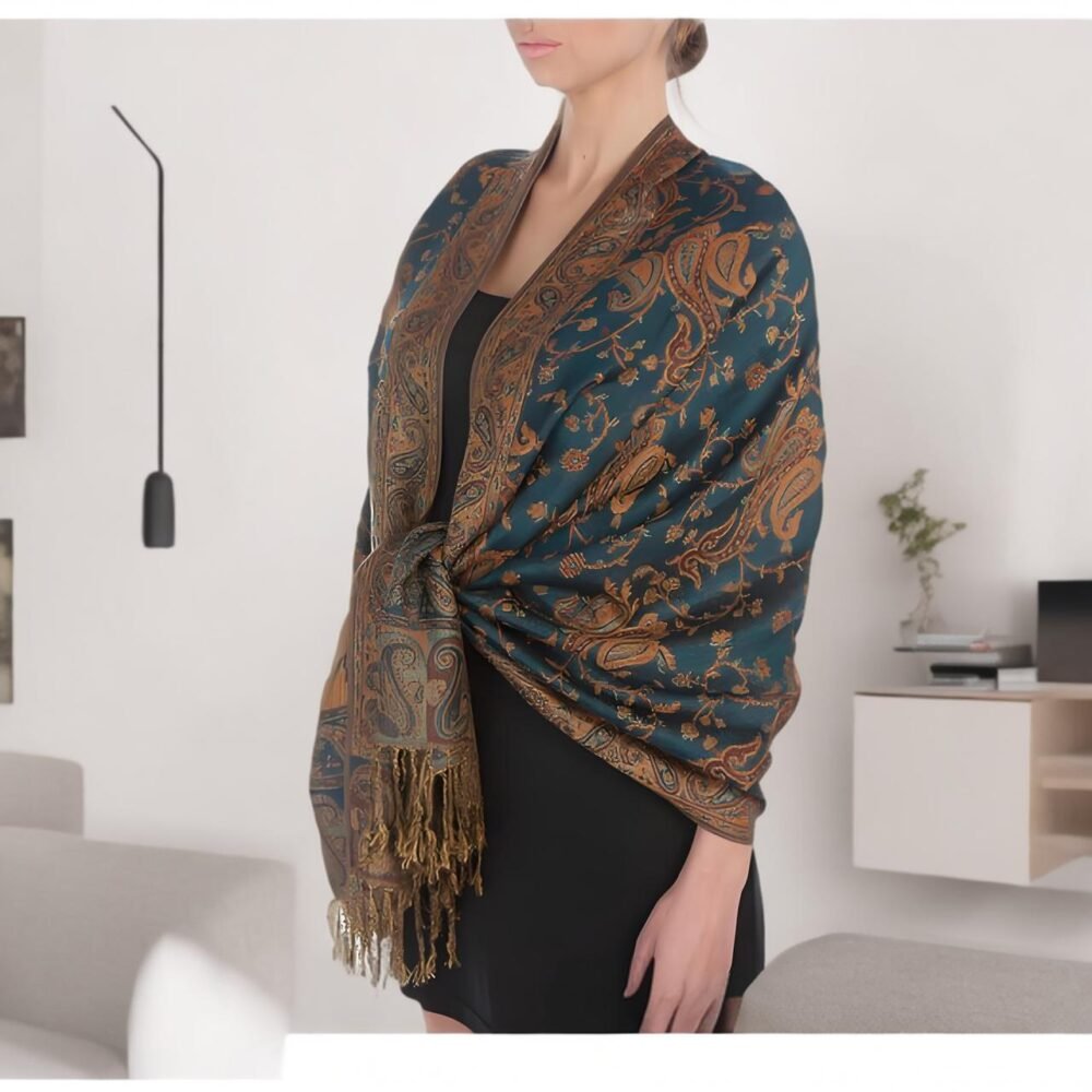 Printed tassel long scarf for women style embroidered scarf hijab - Image 3