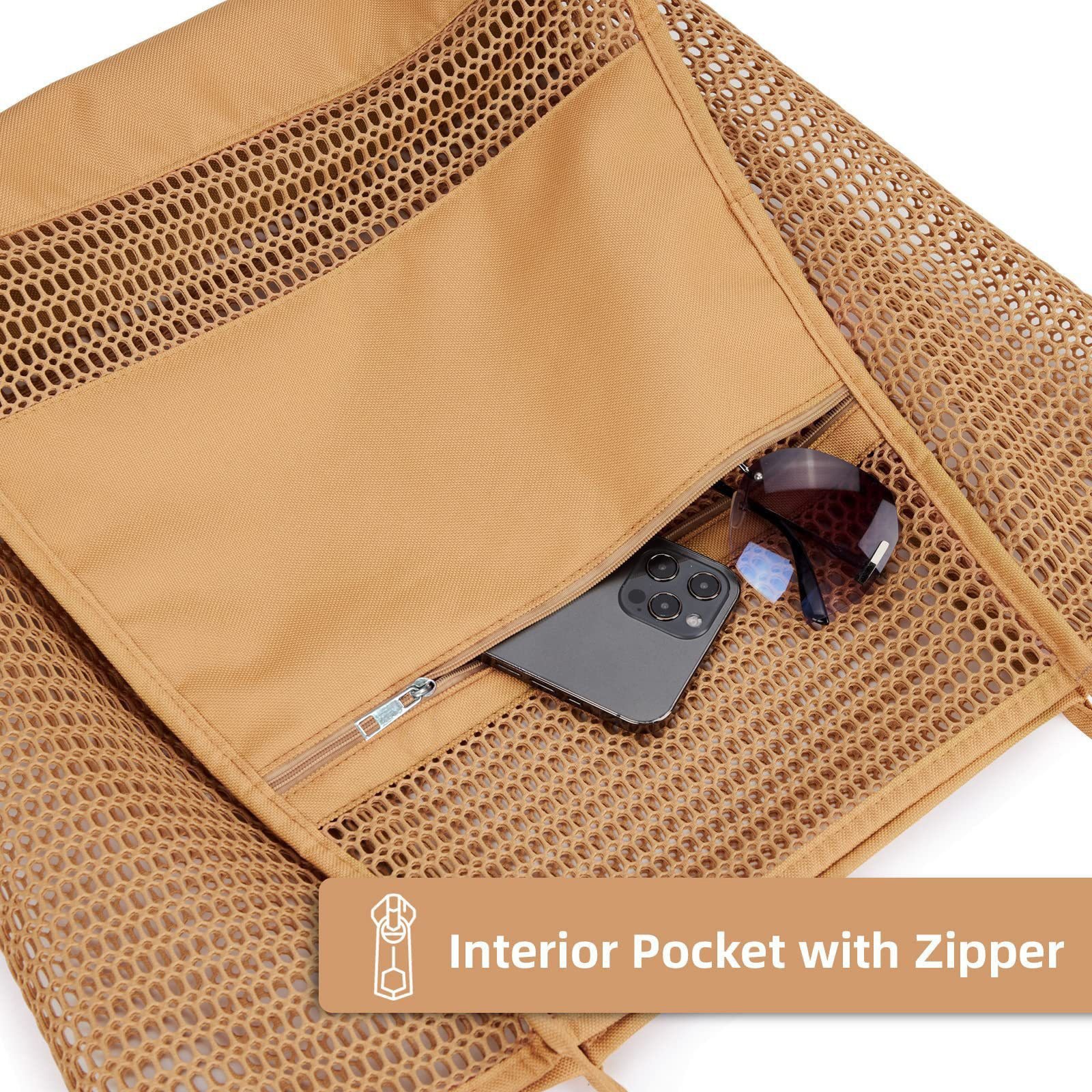 Double Layer Mesh Beach Bag - Image 4