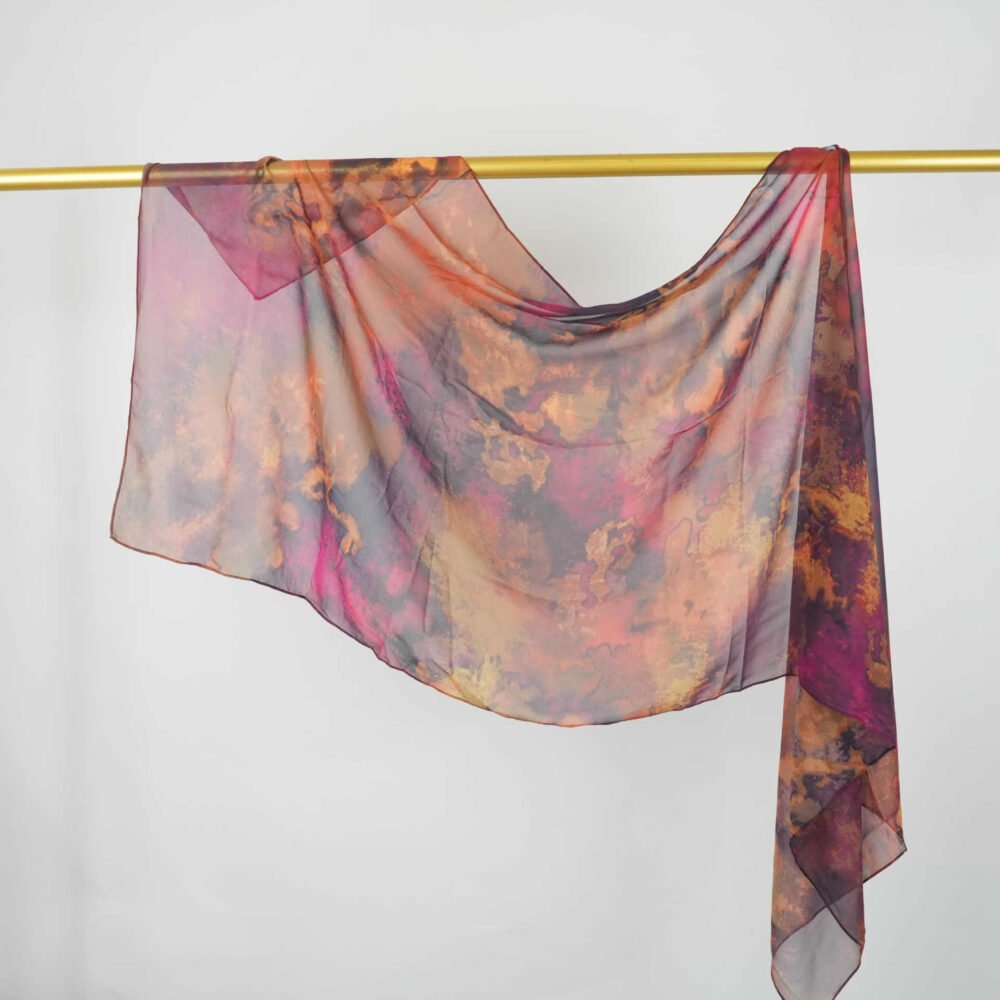 Imitation Silky Chiffon double-sided permeation printing hijab - Image 9