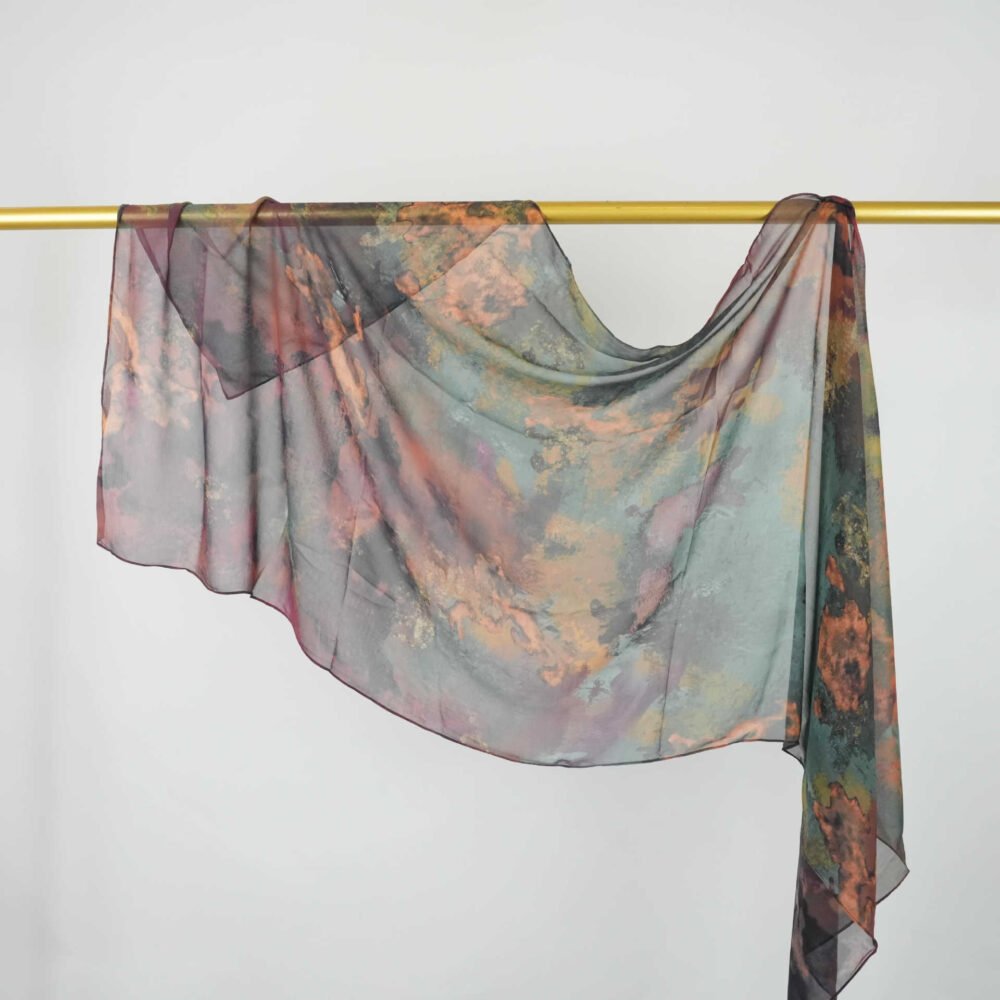 Imitation Silky Chiffon double-sided permeation printing hijab - Image 10