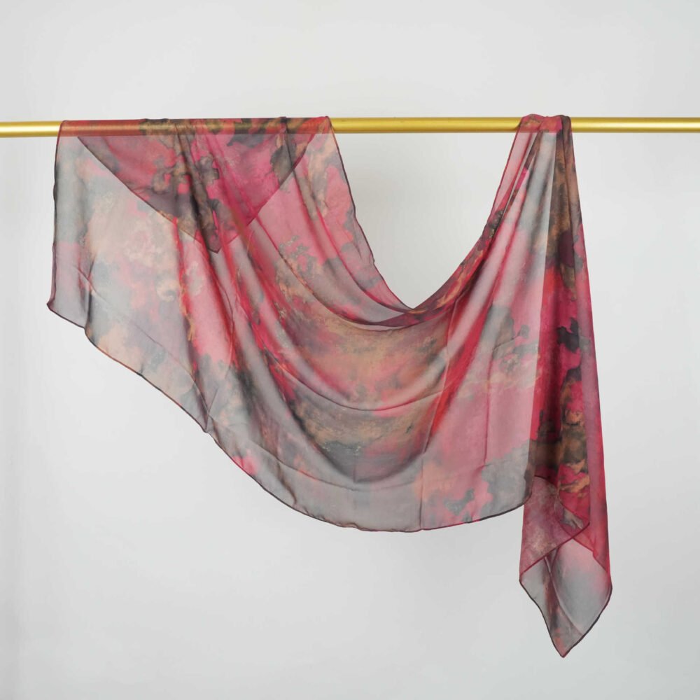 Imitation Silky Chiffon double-sided permeation printing hijab - Image 11