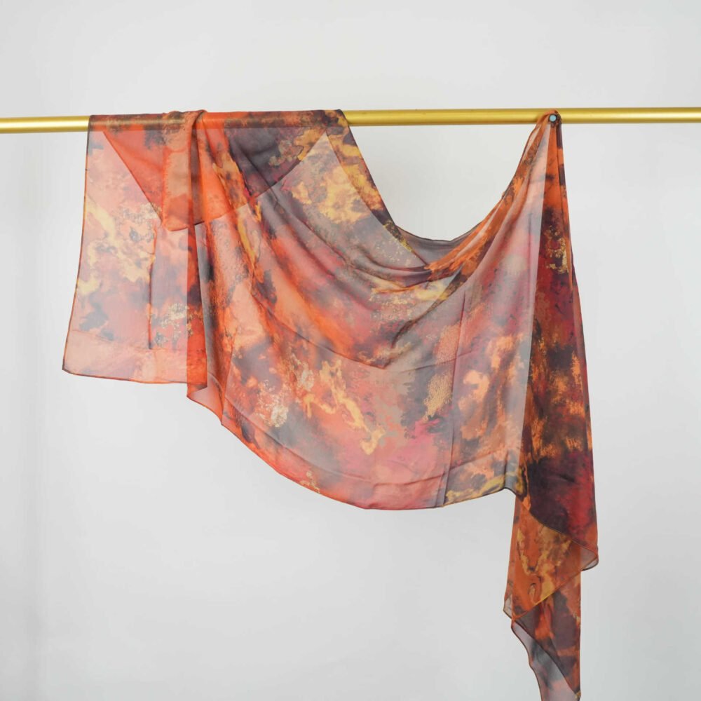 Imitation Silky Chiffon double-sided permeation printing hijab - Image 12