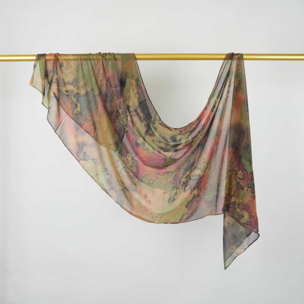 Imitation Silky Chiffon double-sided permeation printing hijab - Image 13