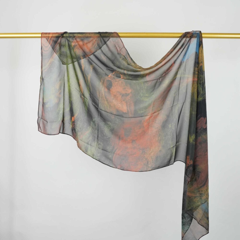 Imitation Silky Chiffon double-sided permeation printing hijab - Image 14