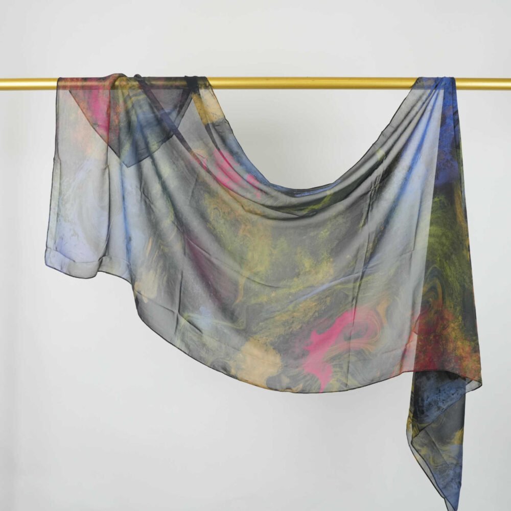 Imitation Silky Chiffon double-sided permeation printing hijab - Image 15
