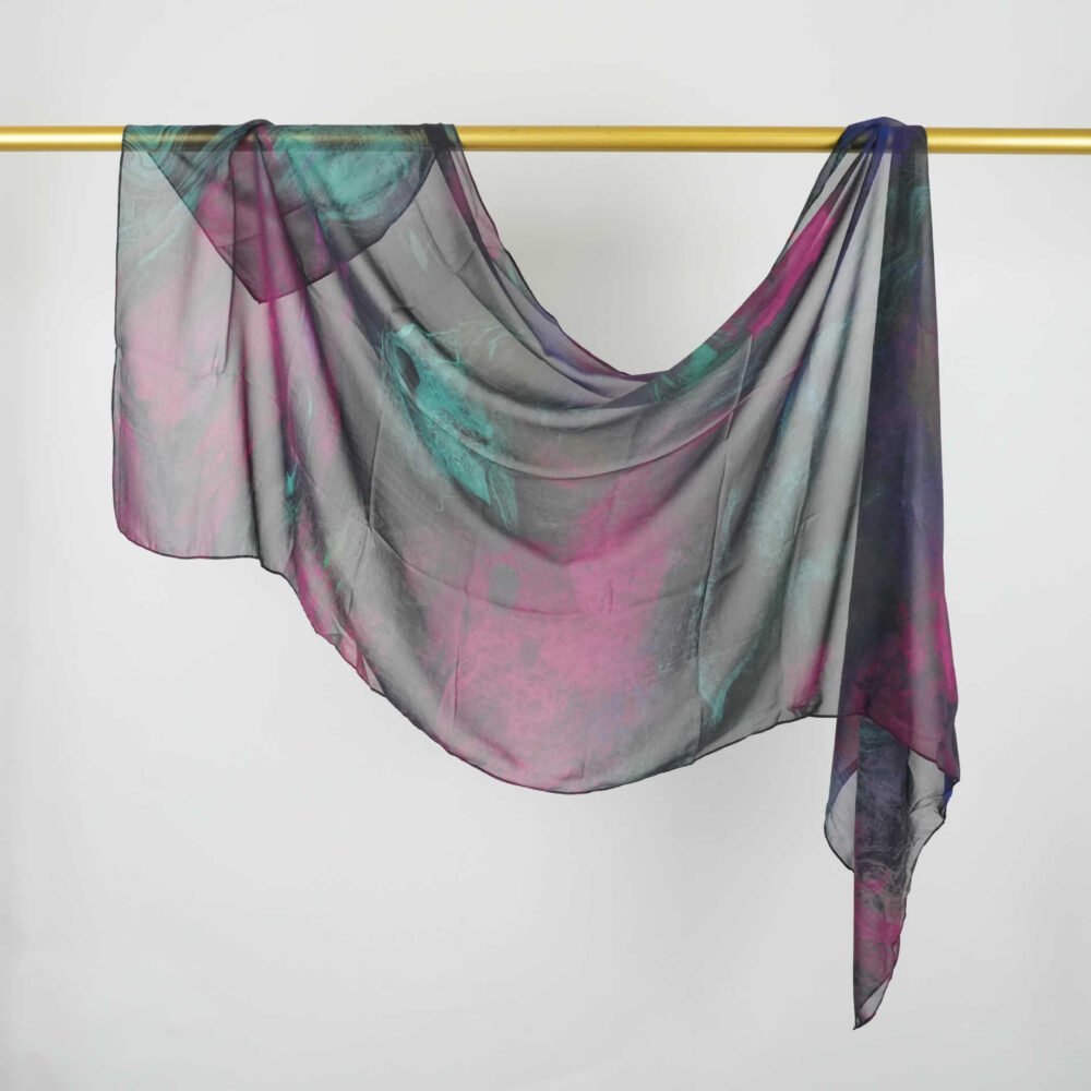 Imitation Silky Chiffon double-sided permeation printing hijab - Image 16