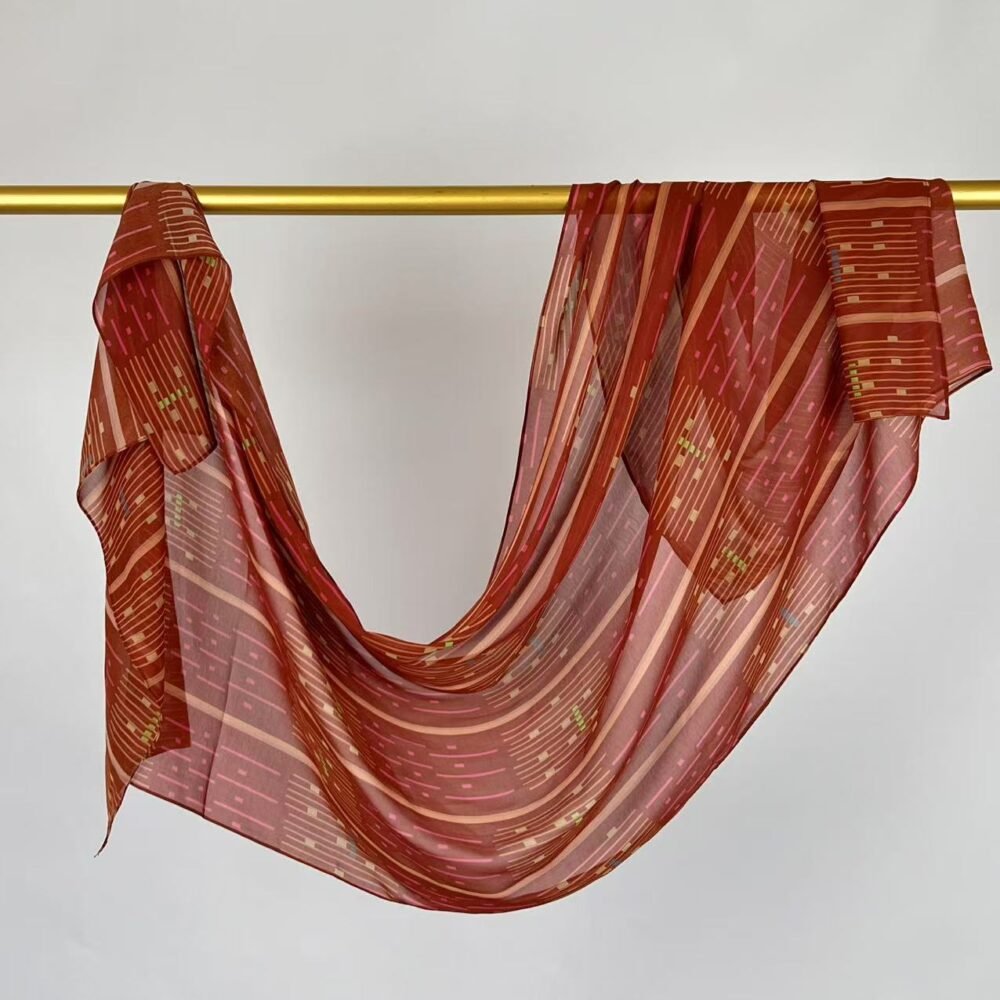 Imitation Silky Chiffon double-sided permeation printing hijab - Image 20