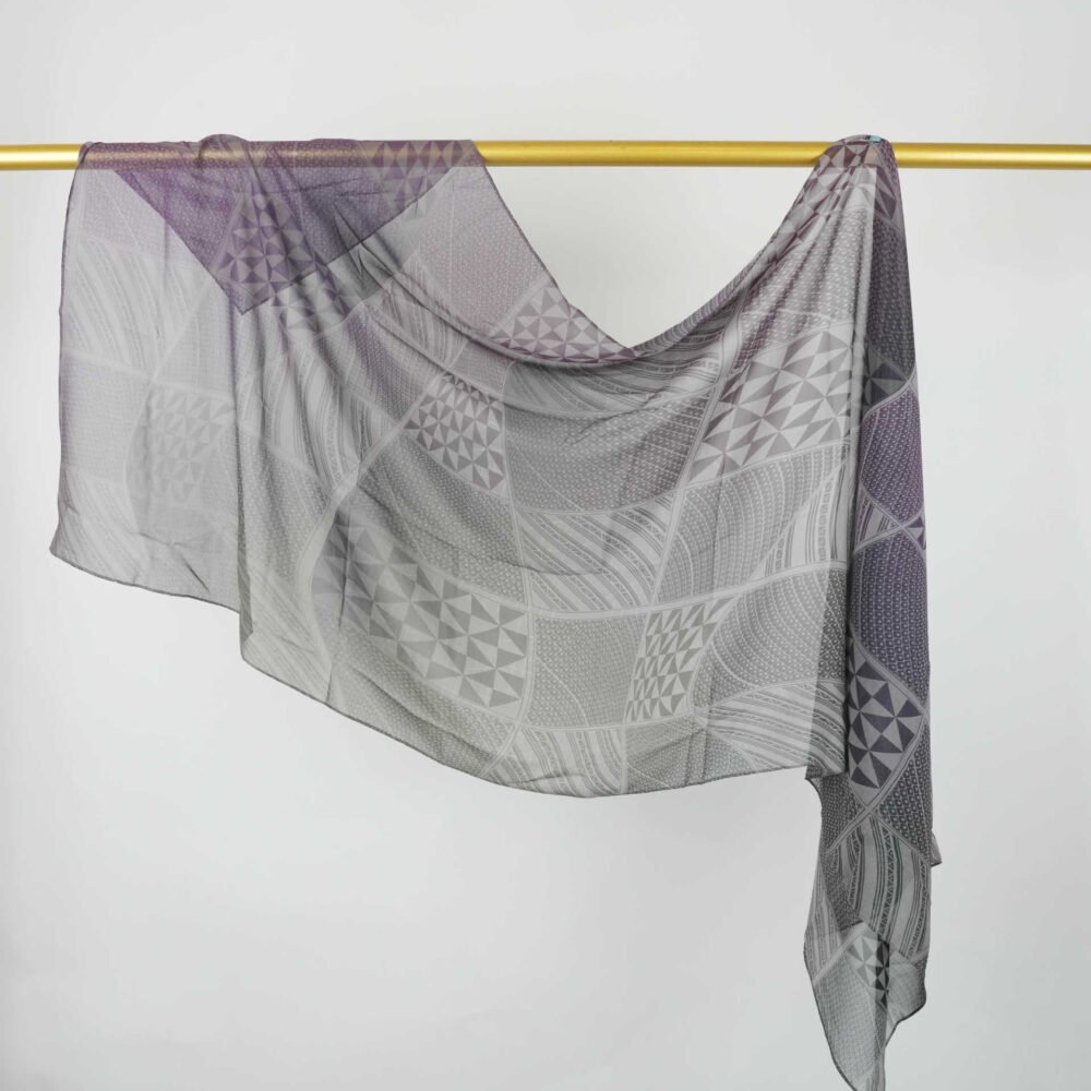 Imitation Silky Chiffon double-sided permeation printing hijab - Image 25