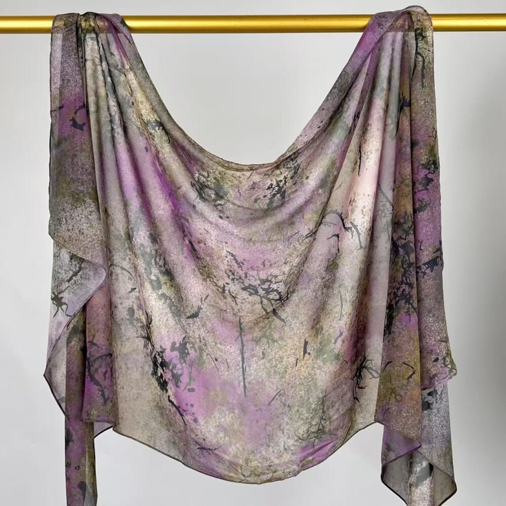 Imitation Silky Chiffon double-sided permeation printing hijab - Image 26