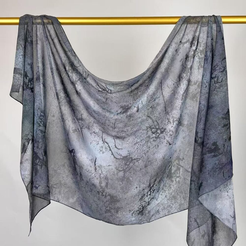 Imitation Silky Chiffon double-sided permeation printing hijab - Image 27