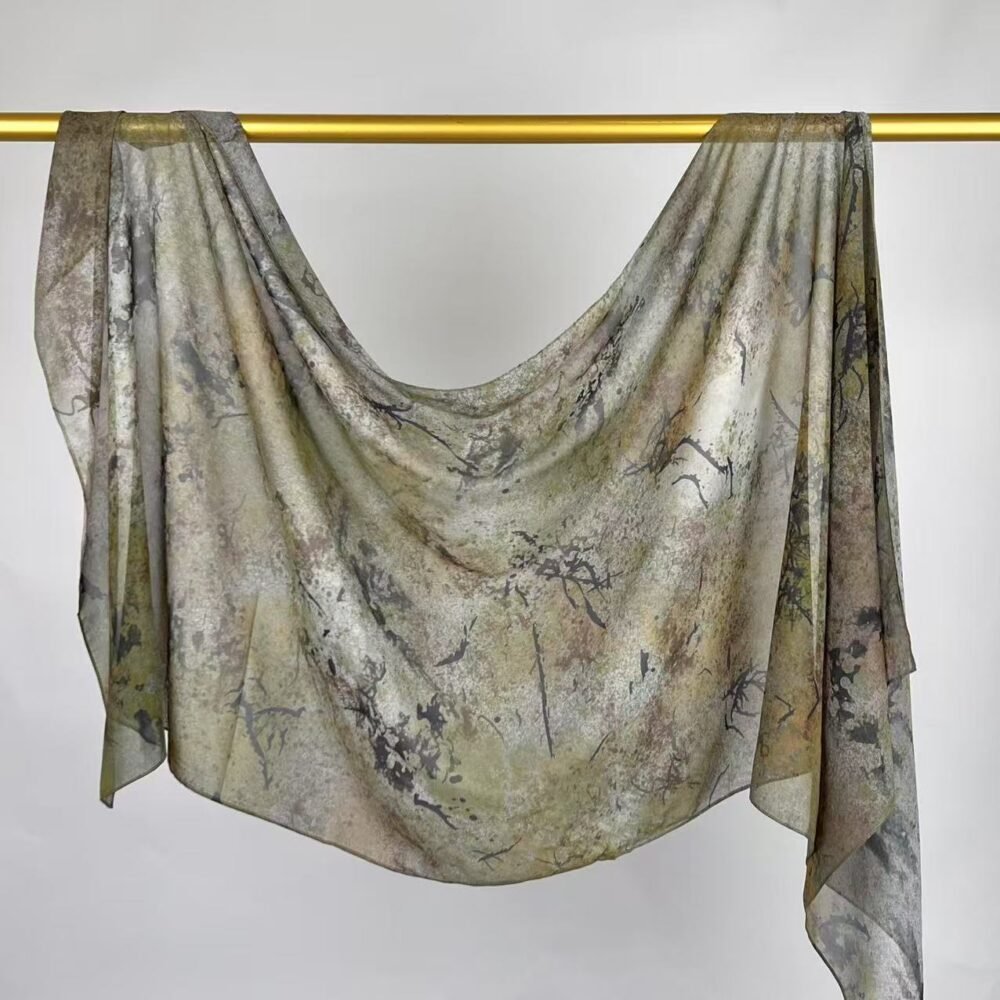 Imitation Silky Chiffon double-sided permeation printing hijab - Image 28