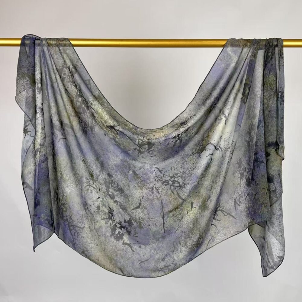 Imitation Silky Chiffon double-sided permeation printing hijab - Image 29