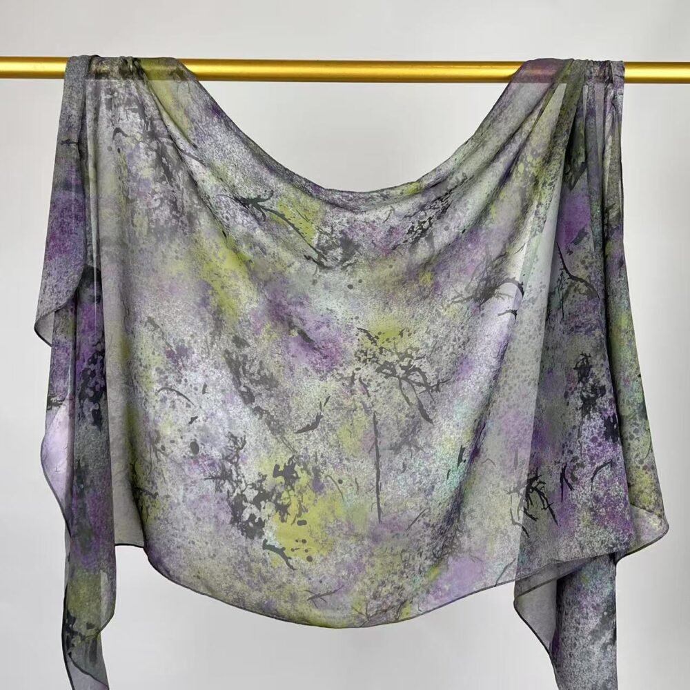 Imitation Silky Chiffon double-sided permeation printing hijab - Image 30