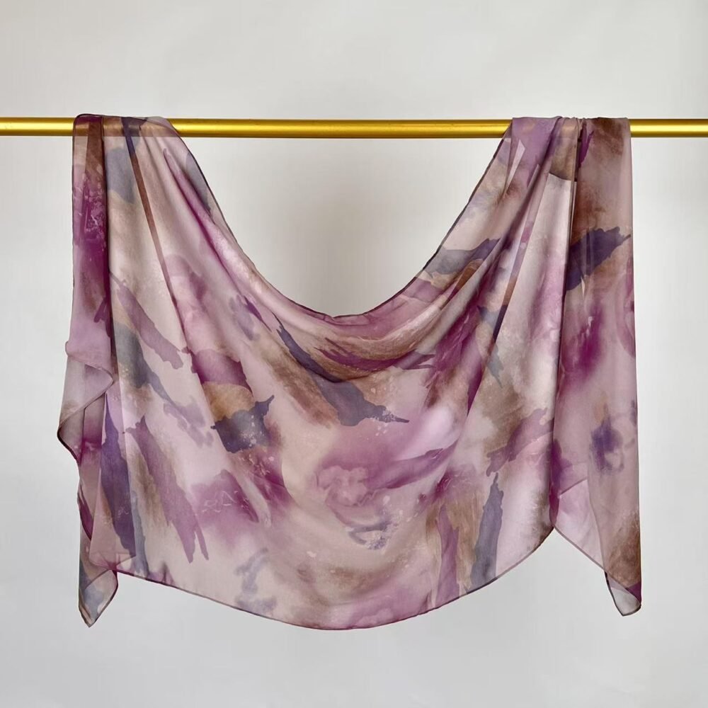 Imitation Silky Chiffon double-sided permeation printing hijab - Image 34