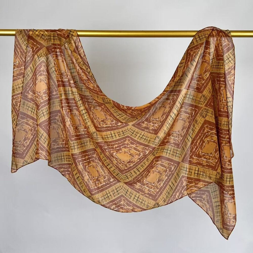 Imitation Silky Chiffon double-sided permeation printing hijab - Image 36