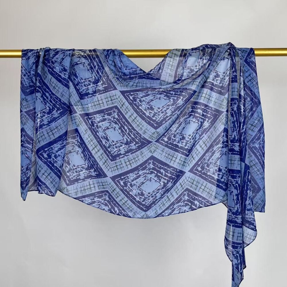 Imitation Silky Chiffon double-sided permeation printing hijab - Image 39
