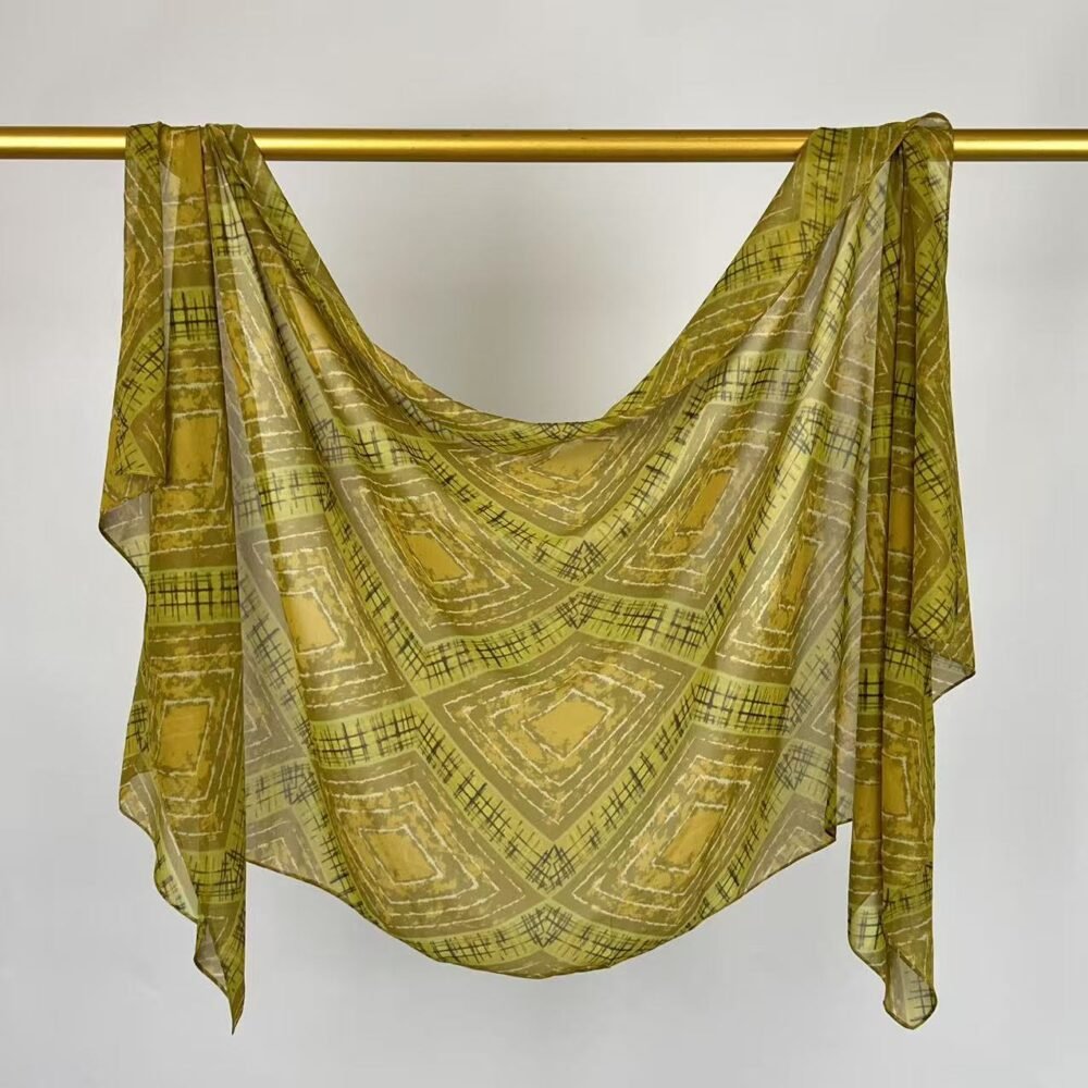 Imitation Silky Chiffon double-sided permeation printing hijab - Image 40