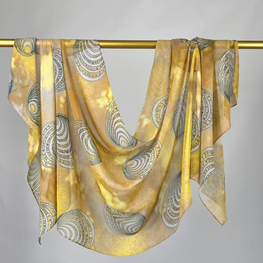 Imitation Silky Chiffon double-sided permeation printing hijab - Image 45