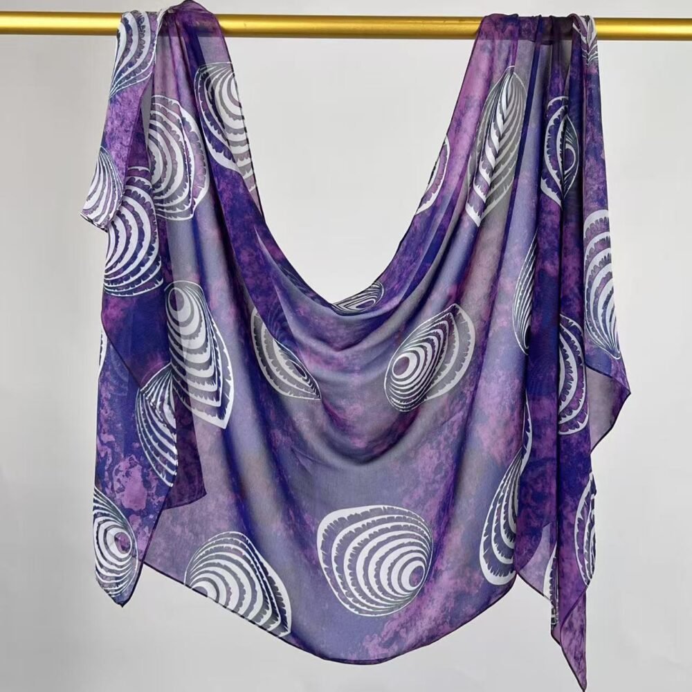 Imitation Silky Chiffon double-sided permeation printing hijab - Image 46