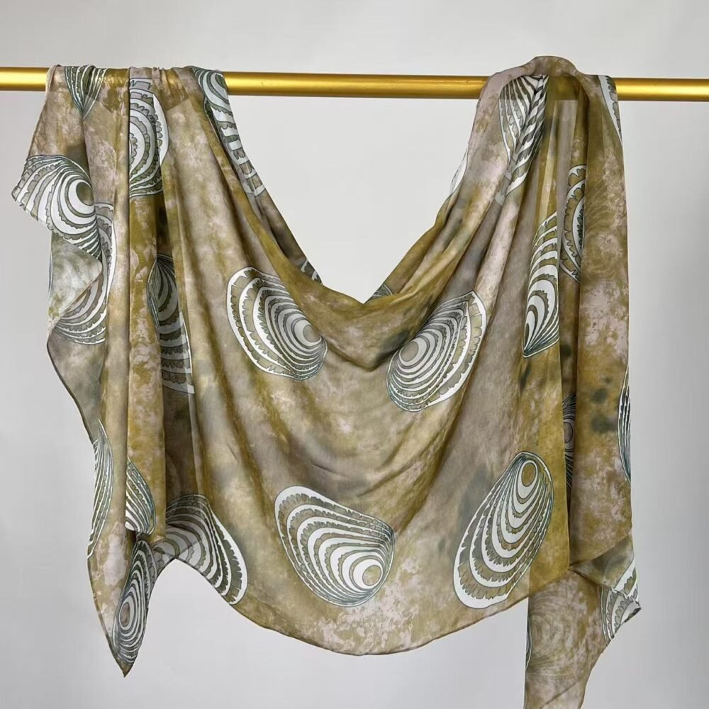 Imitation Silky Chiffon double-sided permeation printing hijab - Image 48
