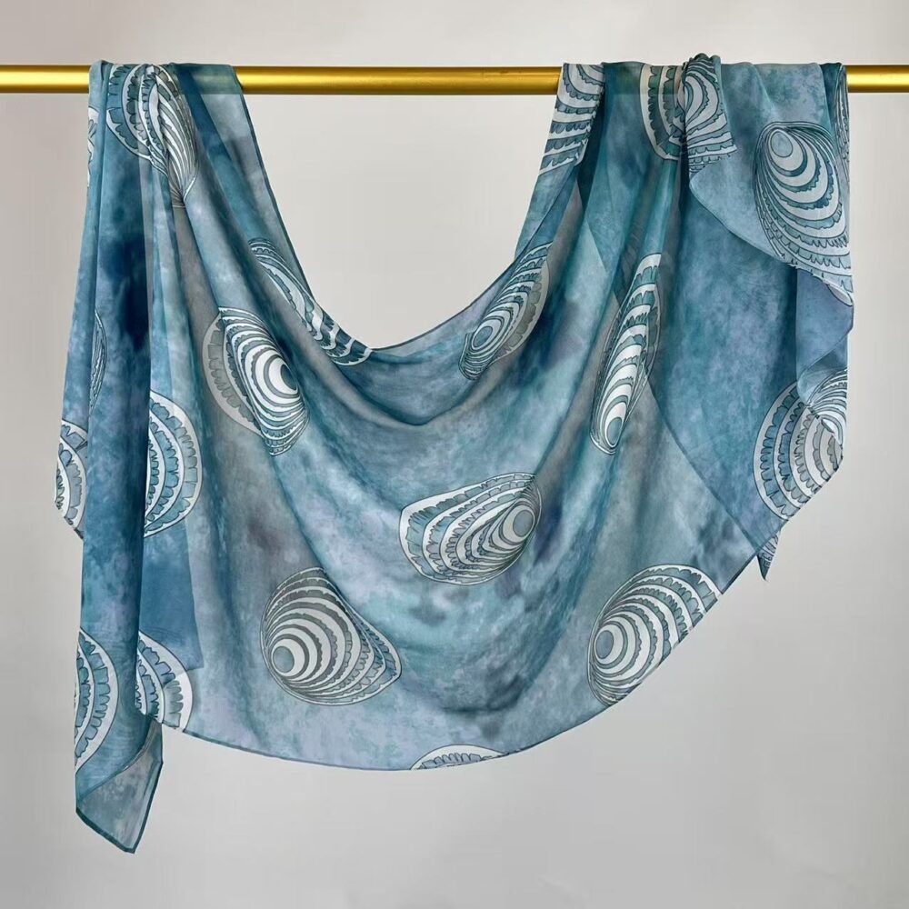 Imitation Silky Chiffon double-sided permeation printing hijab - Image 49