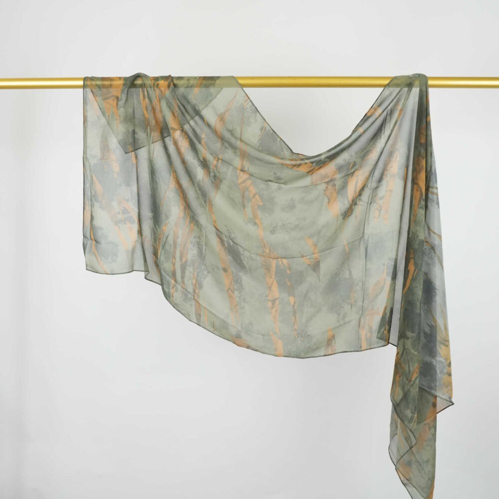 Imitation Silky Chiffon double-sided permeation printing hijab - Image 51