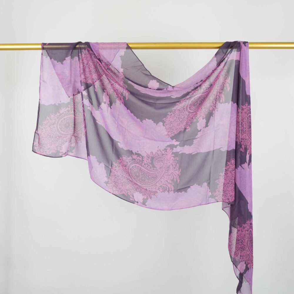 Imitation Silky Chiffon double-sided permeation printing hijab - Image 55