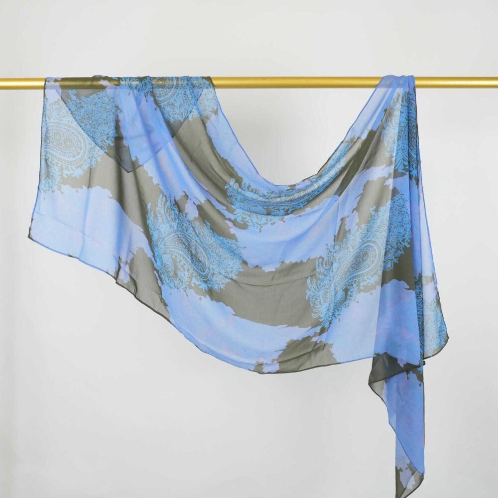 Imitation Silky Chiffon double-sided permeation printing hijab - Image 57