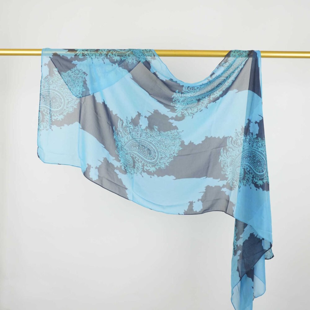 Imitation Silky Chiffon double-sided permeation printing hijab - Image 59