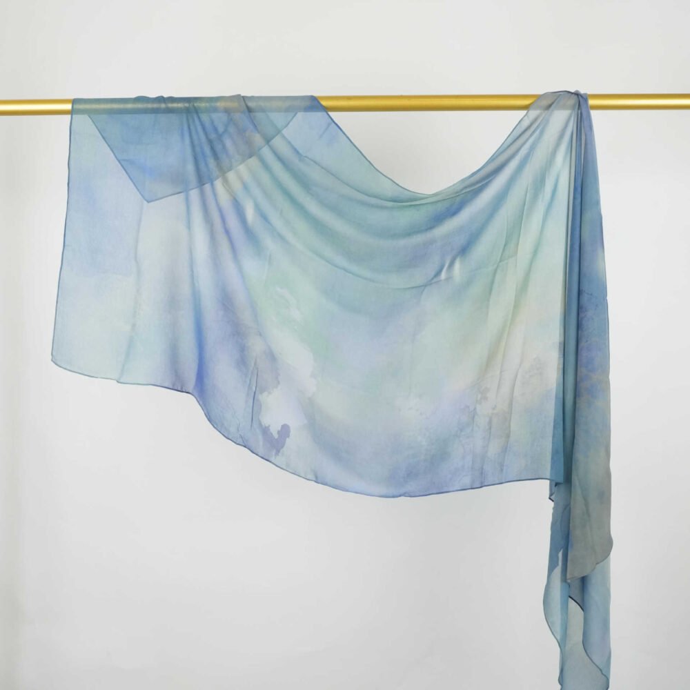 Imitation Silky Chiffon double-sided permeation printing hijab - Image 66