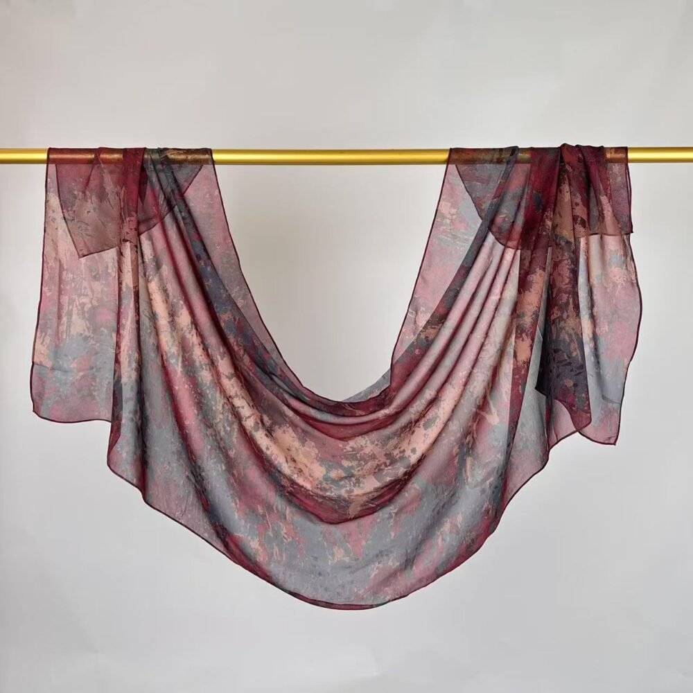 Imitation Silky Chiffon double-sided permeation printing hijab - Image 69