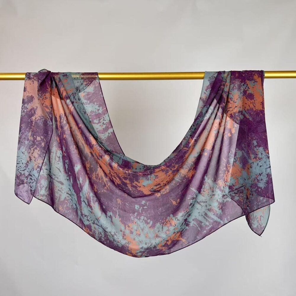 Imitation Silky Chiffon double-sided permeation printing hijab - Image 70